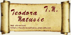 Teodora Matušić vizit kartica